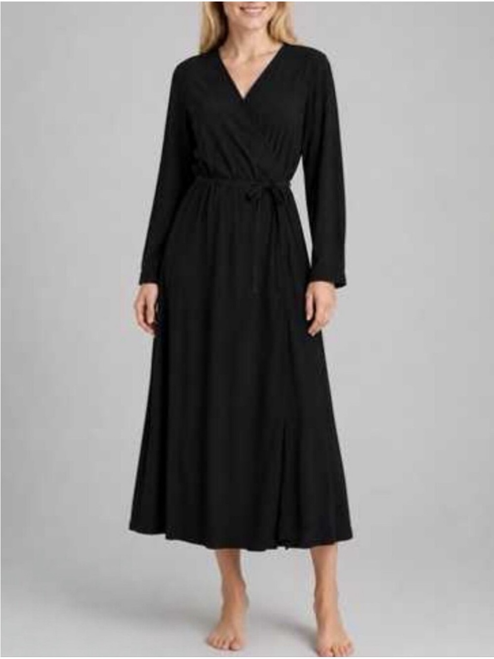 Uniqlo Maxi Wrap Dress Black M